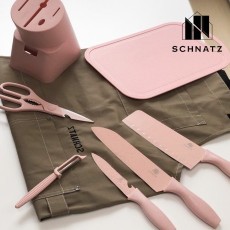 SCHNATZ 슈나츠 5종 세라믹칼세트(아시아식도+중식도+과도+주방용가위+감자칼+칼블럭)+도마 증정★ 이유식칼/주방칼/칼세트