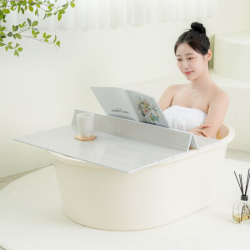 [그린센스] 이동식 간이 반신욕조 반신욕기 마카롱 대형(배수구 있음)