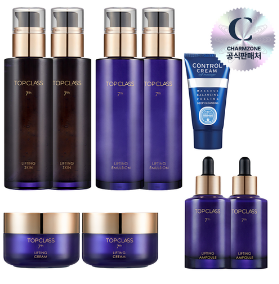 참존 탑클래스 리프팅 9종 기초화장품세트(스킨2+로션2+크림2+앰플2+콘트롤40ml 1)