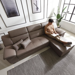[삼익가구]코모도 천연소가죽 4인용 소파(일반형 스툴포함)
