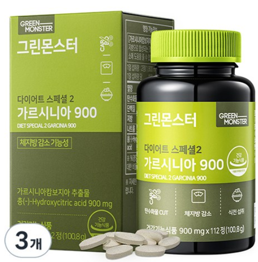 그린몬스터 다이어트 스페셜 2 가르시니아 900, 112정, 3개