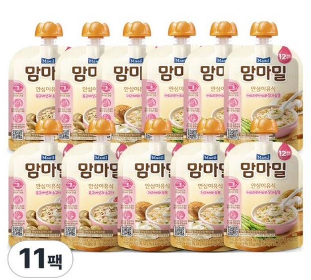 매일유업 맘마밀 안심이유식 12개월 표고버섯4+가리비3+아스3(+아스파라1개추가증정)